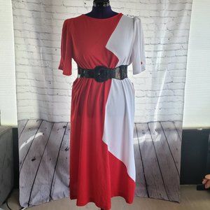 Vintage Especially Yours Red & White Zig Zag Dress